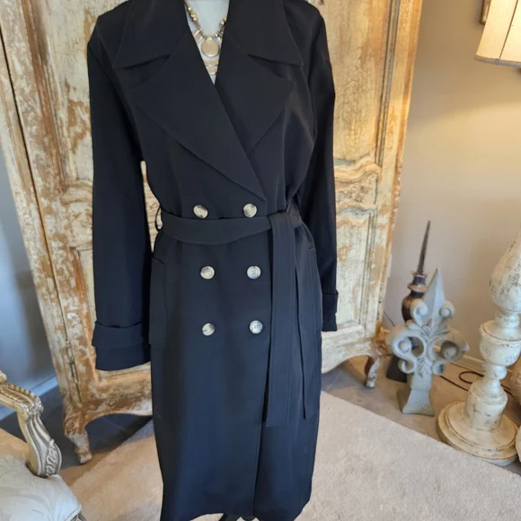 Bagatelle Black Trench Coat XL - Picture 12 of 13